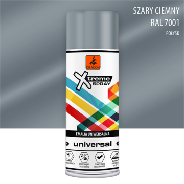 Emalia uniwersalna w aerozolu szary RAL7001 400ml Dragon