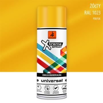 Emalia uniwersalna w aerozolu żółty RAL 1023 400ml Dragon