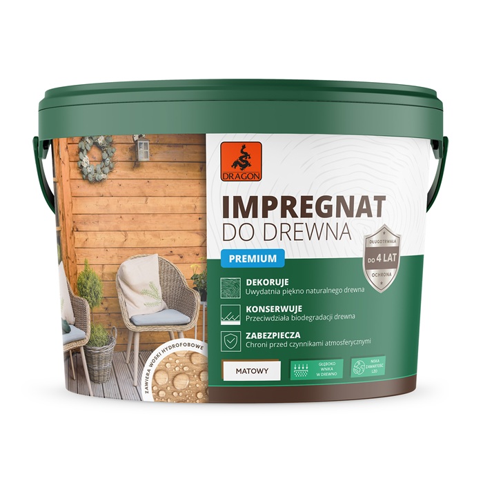 Impregnat do drewna Dragon – głęboka ochrona drewna w zielonym opakowaniu