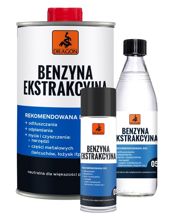 Preparaty do usuwania kleju montażowego: benzyna ekstrakcyjna i środki chemiczne marki Dragon