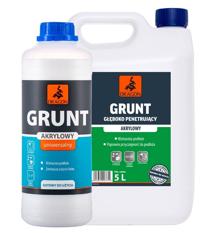 Preparaty gruntujące Dragon: koncentrat i gotowy do użycia grunt budowlany