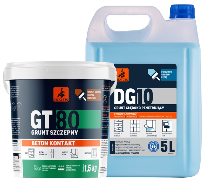 Preparaty gruntujące Dragon GT-80 i DG-10 – specjalistyczne grunty do trudnych podłoży