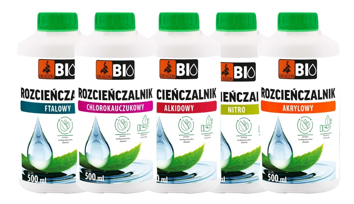 Bezpieczne rozcieńczalniki BIO Dragon w ekologicznych opakowaniach – linia produktów przyjaznych środowisku